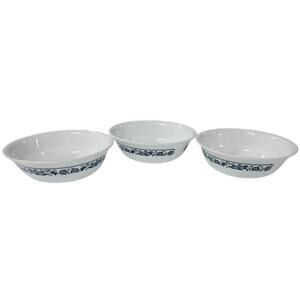 VTG Set 3 Corelle OLD TOWN BLUE ONION Cereal/Salad/Soup Bowls PYREX Corning